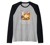 Ghost Reading Book Fall Black Cat Ghosting for Books Bookish Manche Raglan