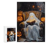 Ghost Reading Book Halloween-1 Puzzle 1000 Pièces Educa Jouet en Bois Cadeau Unique Décoration Intérieure Jeu Éducatif Challenge Toy Adultes Et Enfants À Partir De 14 Ans 300 PCS