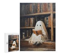 Ghost Reading Book in Library-1 Puzzle 1000 Pièces Educa Jouet en Bois Cadeau Unique Décoration Intérieure Jeu Éducatif Challenge Toy Adultes Et Enfants À Partir De 14 Ans 500 PCS