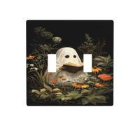 Ghost Reading Books in The Garden Double Gang Toggle Light Cover Wall Plate Switch Decor Standard Size - 11.4 x 11.4 cm