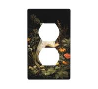 Ghost Reading Books in The Garden Outlet Cover Light Switch Cover Decorative 1 Gang Wall Plate for Kitchen Room Bathroom Size 7x11.4cm