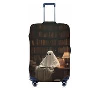 Ghost Reading in Ancient Library Housse de bagage de voyage élastique anti-poussière et résistante aux rayures pour valises 55,9 à 61 cm