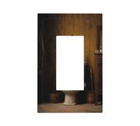Ghost Reading Journal en bois rustique pour interrupteur de salle de bain Plaque murale à bascule simple 1 gang Décorateur de prise de courant pour la maison, la cuisine, la salle de bain