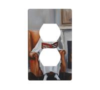Ghost Reading The Book Outlet Cover Light Switch Cover Decorative 1 Gang Wall Plate for Kitchen Room Bathroom Size 7x11.4cm