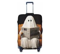 Ghost Reading The Newspaper in Armchair Housse de bagage de voyage élastique résistant à la poussière et aux rayures pour valise de 55,9 à 61 cm
