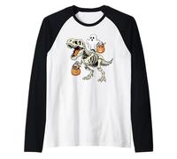 Ghost Riding Squelette T-Rex Drôle Halloween Dinosaure Manche Raglan