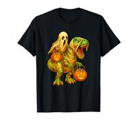 Ghost Riding T Rex Mummy Pumpkin Halloween Dinosaur T-Shirt