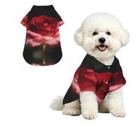 Ghost Rose S Chemise hawaïenne pour petits chiens - Tenue d'été mignonne pour la plage - Vêtement doux et respirant avec boutons