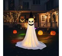 Ghost Spooky avec télécommande, fantôme Debout extérieur, Gros fantômes de Tissu Blanc éclairé, décorations d'halloween extérieure - Décoration extérieure de Ghost Light Up,