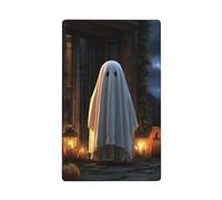 Ghost Spooky Old House Pumpkins Candles Single Toggle Blank Wall Plate Light Switch Cover Decorative 1 Gang for Kitchen Room Bathroom Size 11.4 x 7 cm