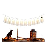Ghost String Lights | Lace Ghost Ambient Lighting Garland | Battery Powered Halloween LED Lights | for Outdoor Home Garden Yard Tree Pathway Haunted House Holiday Party