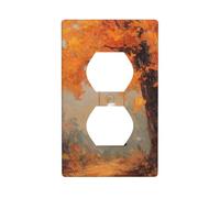 Ghost Swinging Autumn Forest Outlet Cover Light Switch Cover Decorative 1 Gang Wall Plate for Kitchen Room Bathroom Size 7x11.4cm