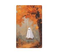 Ghost Swinging Autumn Forest Single Toggle Blank Wall Plate Light Switch Cover Decorative 1 Gang for Kitchen Room Bathroom Size 11.4x7cm
