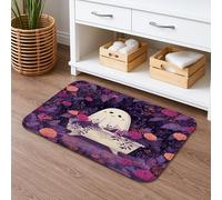 Ghost Tapis de bain à séchage rapide, absorbant, antidérapant, lavable en mousse à mémoire de forme, pour salle de bain, toilettes, toilettes, décoration d'Halloween, 40,6 x 61 cm