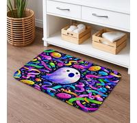 Ghost Tapis de bain à séchage rapide, motif coloré amusant, absorbant, antidérapant, lavable en mousse à mémoire de forme, pour décoration de salle de bain, 40,6 x 61 cm