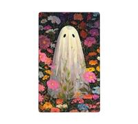 Ghost with Colorful Flowers Single Toggle Blank Wall Plate Light Switch Cover Decorative 1 Gang for Kitchen Room Bathroom Size 11.4x7cm