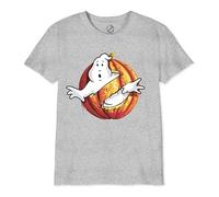 GHOSTBUSTER Legend Icon Official Kid's T-Shirt - Cotton Round Neck Short Sleeve Tee - Regular Fit Shirt,Classic Ghost Logo with Haloween Twist_Black,Gris Melange,Taille 12 Ans