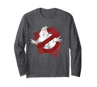 Ghostbusters 84 Film Faded Cracked Halftone No-Ghost Grunge Manche Longue