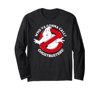Ghostbusters Classic Ghost Movie Logo and Title Vintage Manche Longue