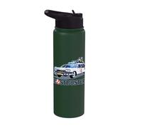 Ghostbusters Ecto 1 Car 1984 80s Movie Titre Text Halftone Stainless Steel Insulated Water Bottle
