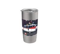 Ghostbusters Ecto 1 Car 1984 Titre du film Texte vieilli Gobelet isotherme en acier inoxydable double paroi