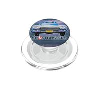 Ghostbusters Ecto 1 Vue de Face de Voiture 1984 Titre Vibrant Texte PopSockets PopGrip pour MagSafe