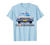Ghostbusters Ecto 1 Vue de Face de Voiture 1984 Titre Vibrant Texte T-Shirt