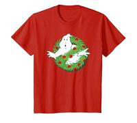 Ghostbusters Fantôme de Noël T-Shirt, Enfant, Rouge, 10 Ans