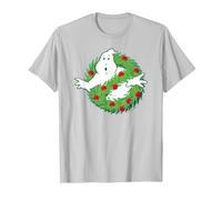 Ghostbusters Fantôme de Noël T-Shirt, Homme, Argent, S