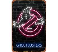 Ghostbusters Neon Lights Neon Collection Affiche de film rétro en métal vintage pour café, bar, décoration murale 30,5 x 20,3 cm