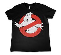 Ghostbusters SOS Fantômes Logo Délavé Unisexe T-Shirt Noir 122/128, 100% Coton,