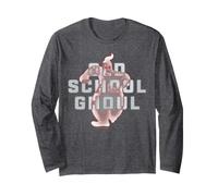 Ghostbusters Old School Ghoul Typographique No-Ghost Halftone Manche Longue