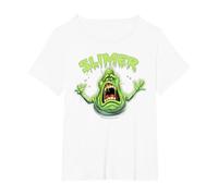 Ghostbusters Slimer Neon Portrait T-Shirt, Femme Grandes Tailles, Blanc, 1X