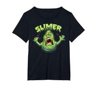 Ghostbusters Slimer Neon Portrait T-Shirt, Femme Grandes Tailles, Noir, 1X