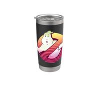 Ghostbusters Synthwave Outrun Sunset Vintage No-Ghost Années 80 Gobelet isotherme en acier inoxydable double paroi