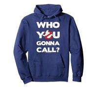 Ghostbusters Who You Gonna Call Bold Text Movie Logo Sweat à Capuche, Unisexe pour Adultes, Bleu Marine, XXL