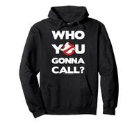 Ghostbusters Who You Gonna Call Bold Text Movie Logo Sweat à Capuche, Unisexe pour Adultes, Noir, XL