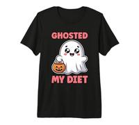 Ghosted My Diet Cute Kawaii Ghost Halloween Funny Diet T-Shirt Haut de Gamme