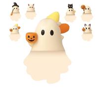 Ghostees Mystery Phone Buddy, Cute Halloween Phones Decorations, Stick-on Halloween Ghost & Pumpkin Phone Topper,Peel-and-Stick Design Figurine, for All Phones (A3)