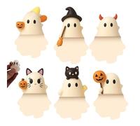 Ghostees Mystery Phone Buddy, Cute Halloween Phones Decorations, Stick-on Halloween Ghost & Pumpkin Phone Topper,Peel-and-Stick Design Figurine, for All Phones (6Pcs)
