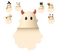 Ghostees Mystery Phone Buddy, Cute Halloween Phones Decorations, Stick-on Halloween Ghost & Pumpkin Phone Topper,Peel-and-Stick Design Figurine, for All Phones (A2)
