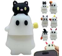 Ghostees Mystery Phone Buddy, Ghostees Ghostees Ghost Blind Box, breloque de téléphone fantôme mignon d'Halloween, mini figurine jouet surprise, design peler et coller, pour tous les téléphones