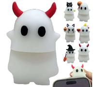 Ghostees Mystery Phone Buddy, Ghostees Ghostees Ghost Blind Box, breloque de téléphone fantôme mignon d'Halloween, mini figurine jouet surprise, design peler et coller, pour tous les téléphones