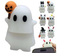 Ghostees Mystery Phone Buddy - Ghostees Ghostees Ghost Blind Box, Halloween Ghost & Pumpkin Stick On Phone Topper, Cute Peel and Stick with Strong Adhesive, Mini Figure Charm for Smartphones & Bureaux