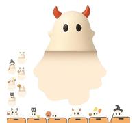 Ghostees Mystery Phone Buddy, Stick-on Halloween Ghost & Pumpkin Phone Topper, Cute Halloween Phones Decorations, Mini Phone Figure Surprise Toy, Peel-and-Stick Design Figurine (B-PCS)