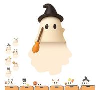 Ghostees Mystery Phone Buddy, Stick-on Halloween Ghost & Pumpkin Phone Topper, Cute Halloween Phones Decorations, Mini Phone Figure Surprise Toy, Peel-and-Stick Design Figurine (A-PCS)