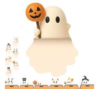 Ghostees Mystery Phone Buddy, Stick-on Halloween Ghost & Pumpkin Phone Topper, Cute Halloween Phones Decorations, Mini Phone Figure Surprise Toy, Peel-and-Stick Design Figurine (F-PCS)