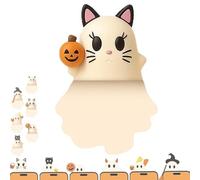 Ghostees Mystery Phone Buddy, Stick-on Halloween Ghost & Pumpkin Phone Topper, Cute Halloween Phones Decorations, Mini Phone Figure Surprise Toy, Peel-and-Stick Design Figurine (D-PCS)