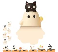 Ghostees Mystery Phone Buddy, Stick-on Halloween Ghost & Pumpkin Phone Topper, Cute Halloween Phones Decorations, Mini Phone Figure Surprise Toy, Peel-and-Stick Design Figurine (E-PCS)
