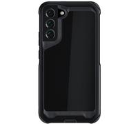 Ghostek Atomic Slim S22 Plus Case with Crystal Clear Back and Aluminum Metal Bumper Heavy Duty Protection Wireless Charging Compatible Designed for 2022 Samsung Galaxy S22+ Plus 5G (6.6 inch) (Black)
